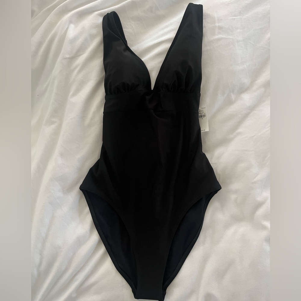 Old Navy Black Plunge One Piece Swim Suit